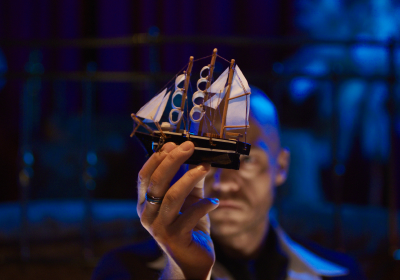 Voyager holding ship model