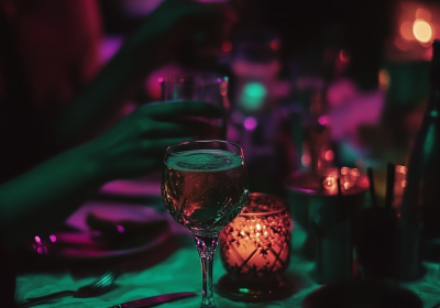 Table setting with glassware